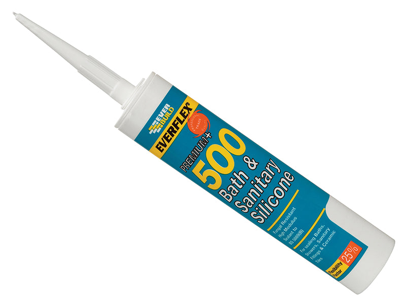 Everbuild Sika 500 Bath & Sanitary Silicone Sealant