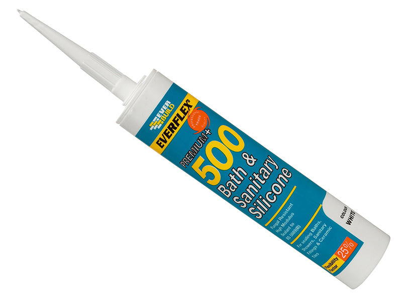 Everbuild Sika 500 Bath & Sanitary Silicone Sealant