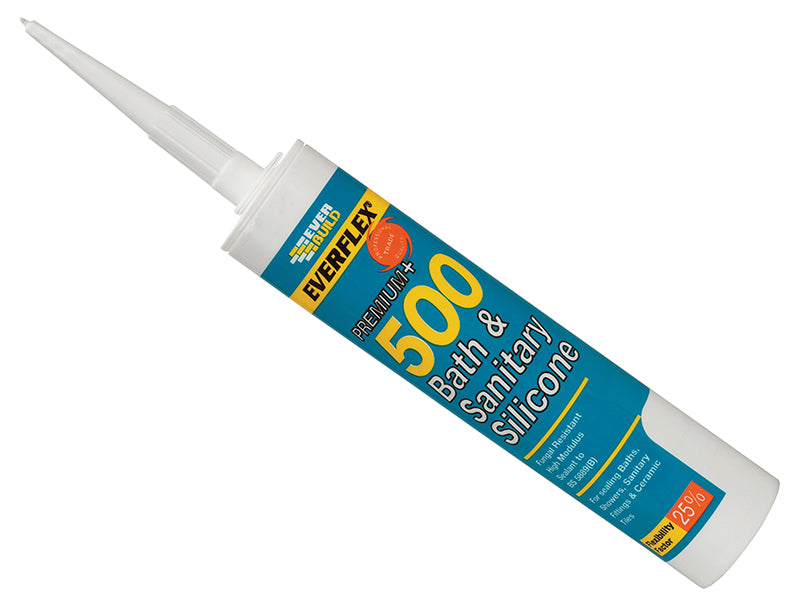 Everbuild Sika 500 Bath & Sanitary Silicone Sealant