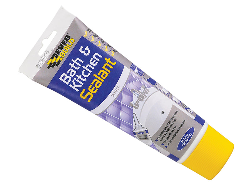 Everbuild Sika Bath & Kitchen Seal White Easi Squeeze 200ml