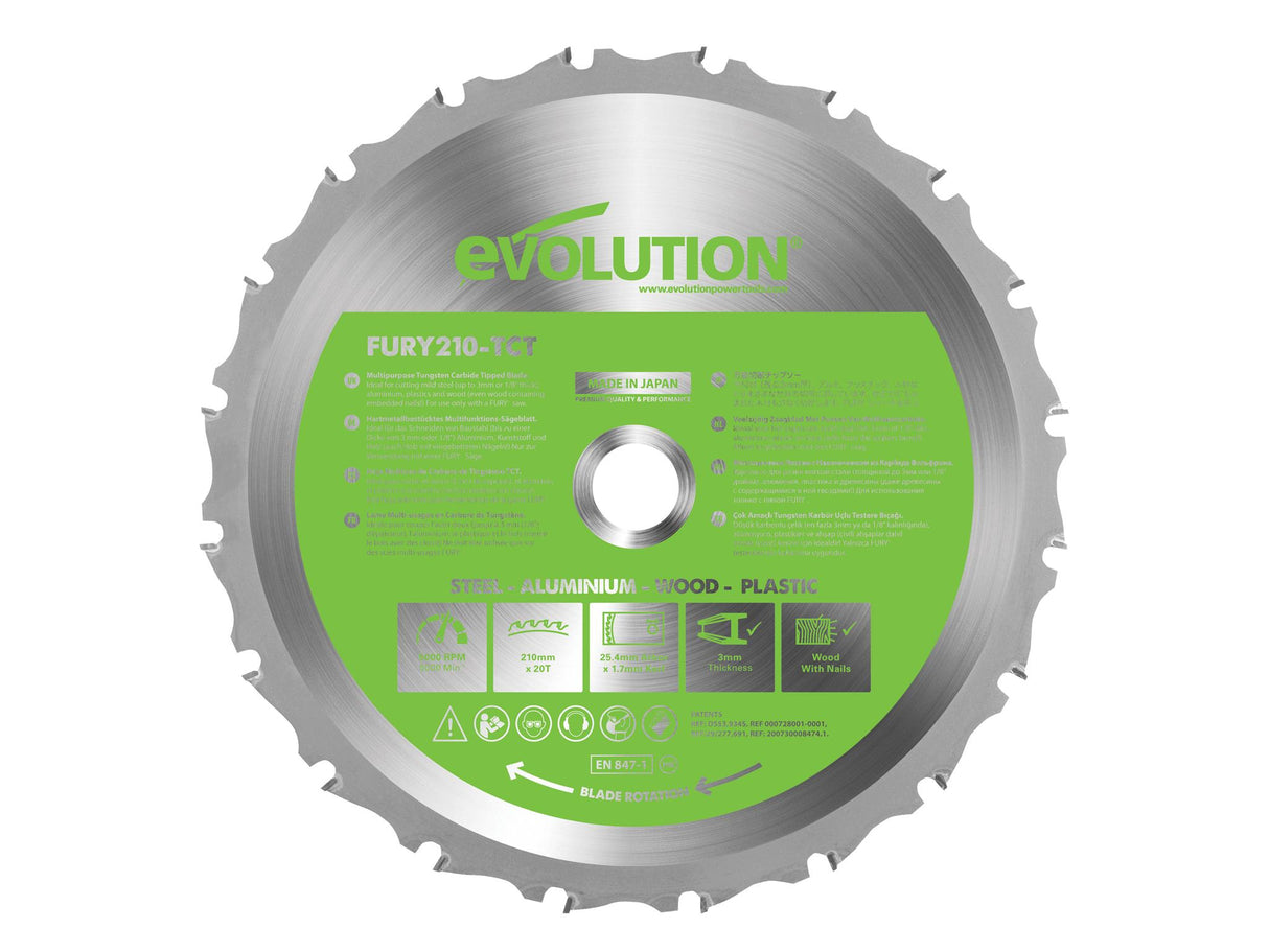 Evolution FURY® Multipurpose TCT Circular Saw Blade
