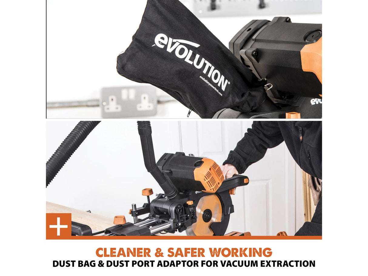 Evolution R255SMS-DB+PRO Mitre Saw + Blade