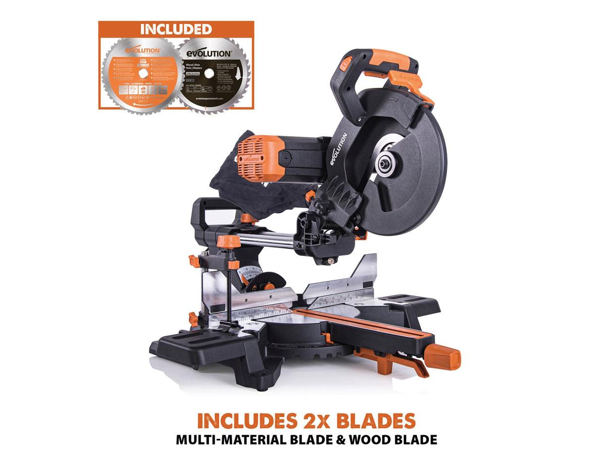 Evolution R255SMS-DB+PRO Mitre Saw + Blade
