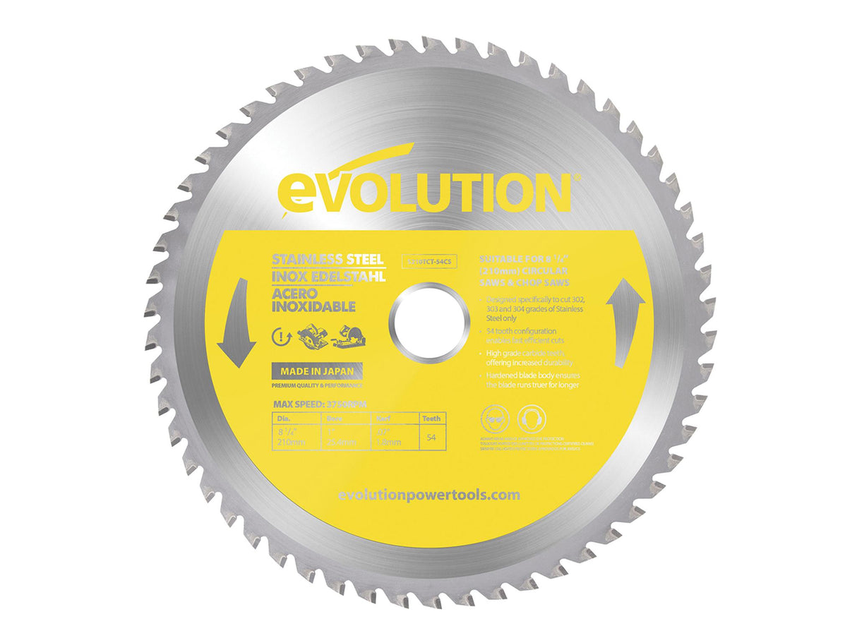 Evolution Stainless Steel Cutting Circular Saw Blade