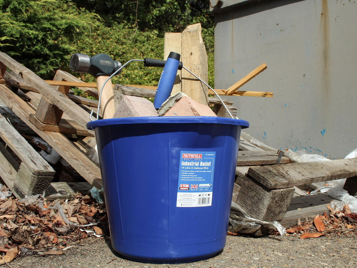 Faithfull Builder's Industrial Bucket 14 litre (3 gallon) - Blue