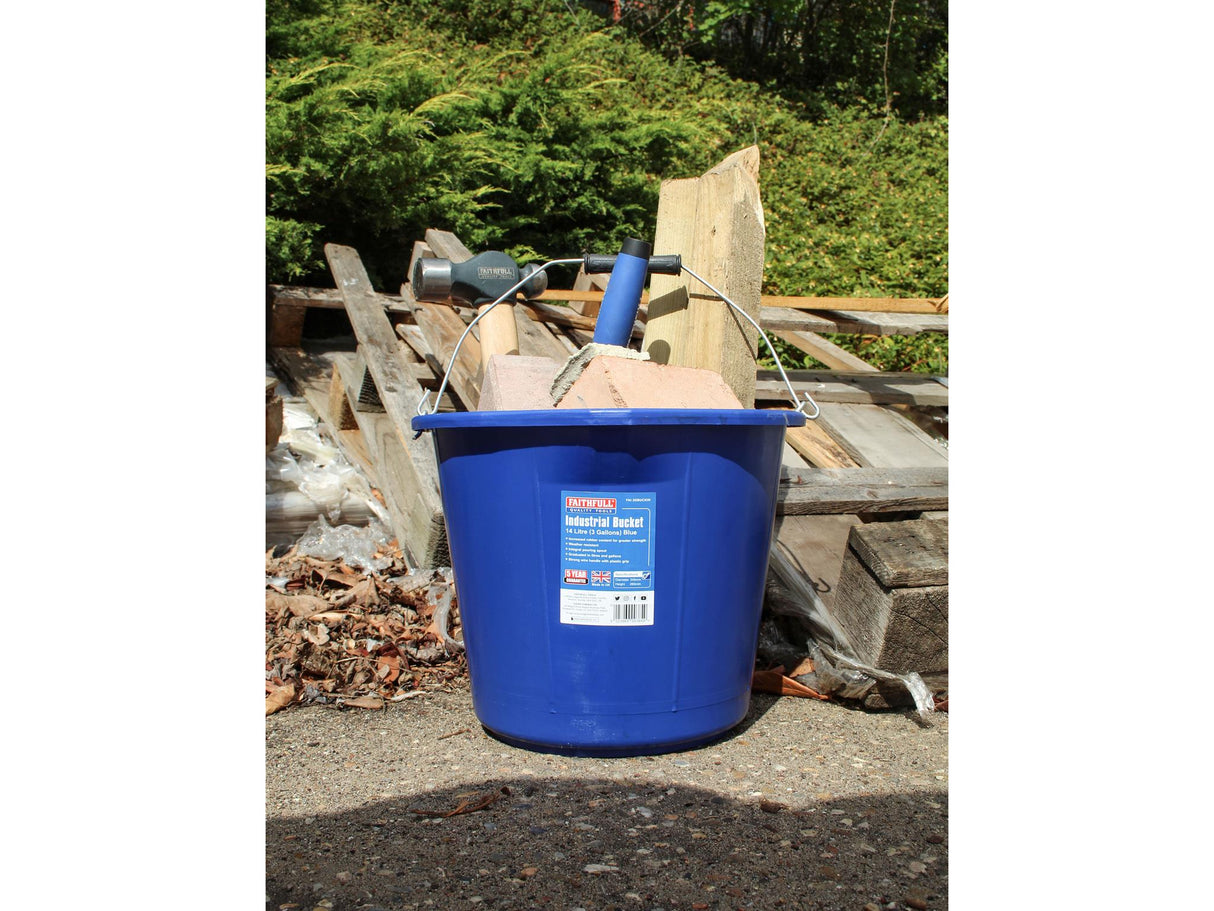 Faithfull Builder's Industrial Bucket 14 litre (3 gallon) - Blue