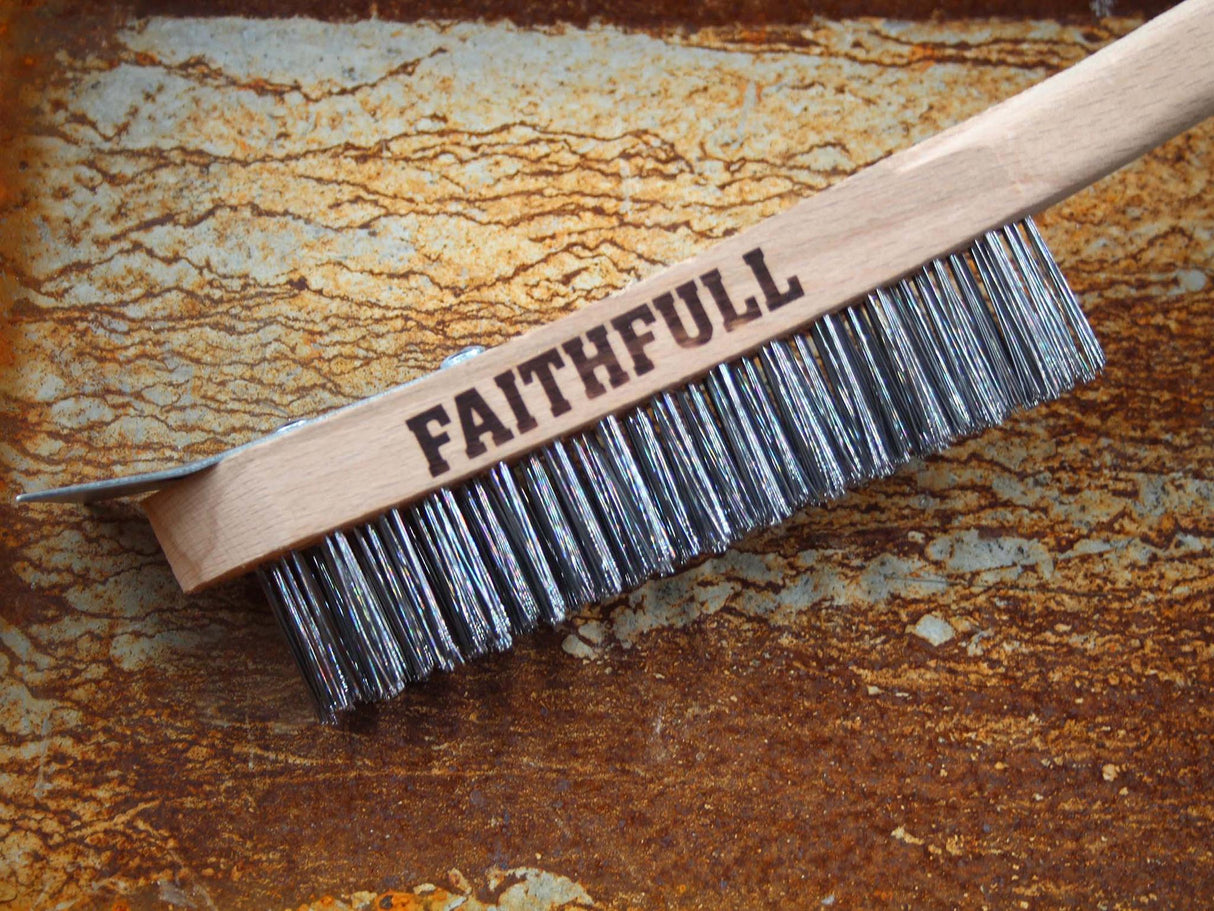 Faithfull Heavy-Duty Scratch Brush with Scraper - 4 Row