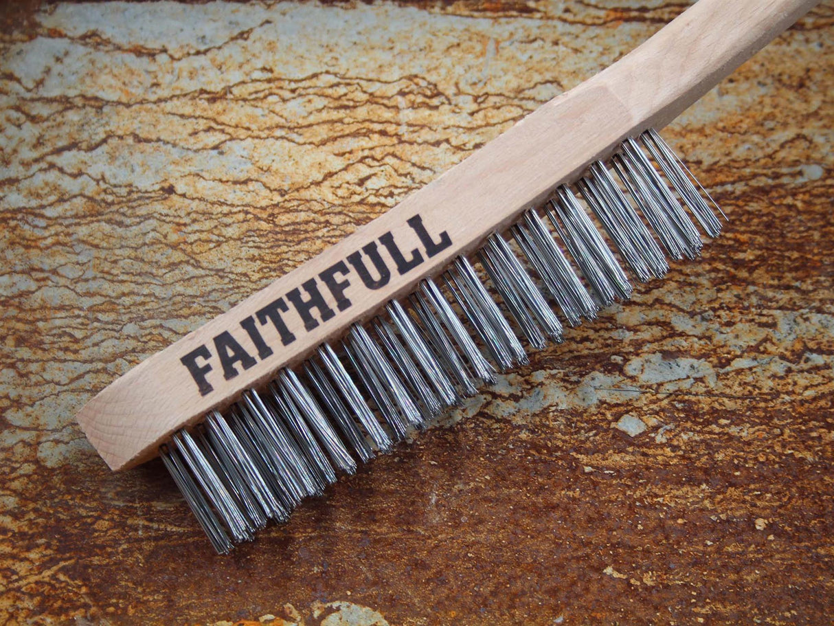 Faithfull Heavy-Duty Stainless Steel Scratch Brush - 3 Row