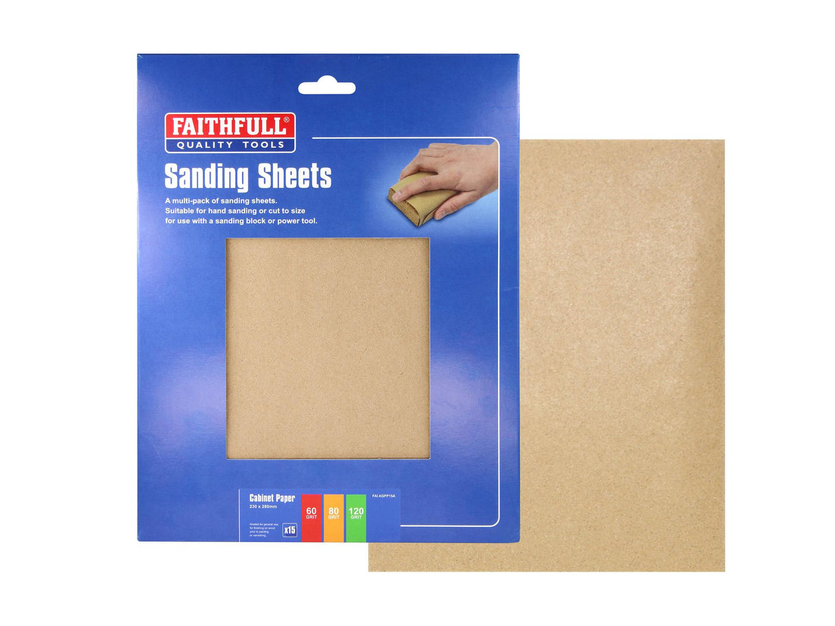 Faithfull Glasspaper Sanding Sheets 230 x 280mm