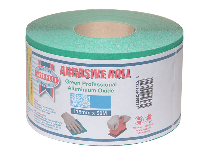 Faithfull 115mm Green Aluminium Oxide Paper Roll