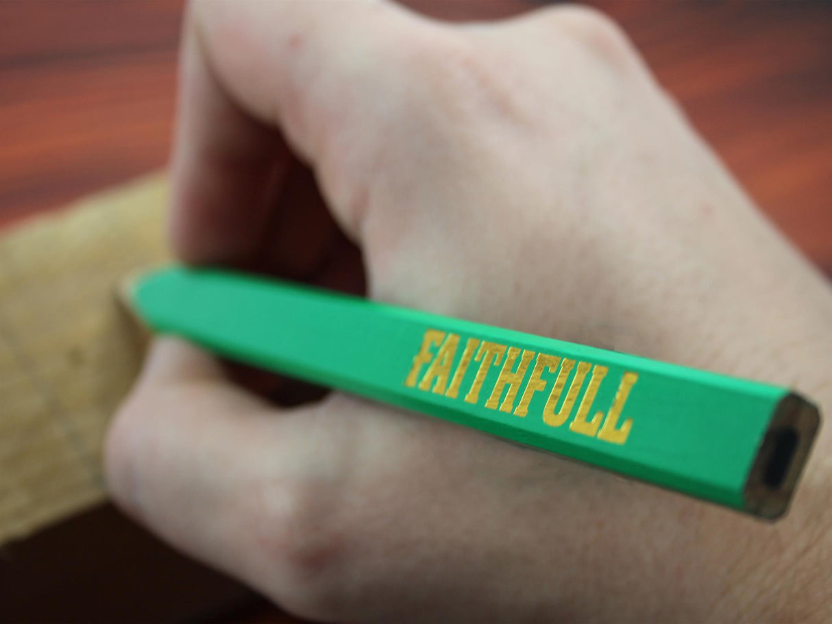 Faithfull FSC Carpenter's Pencils - Green / Hard (Pack 10)