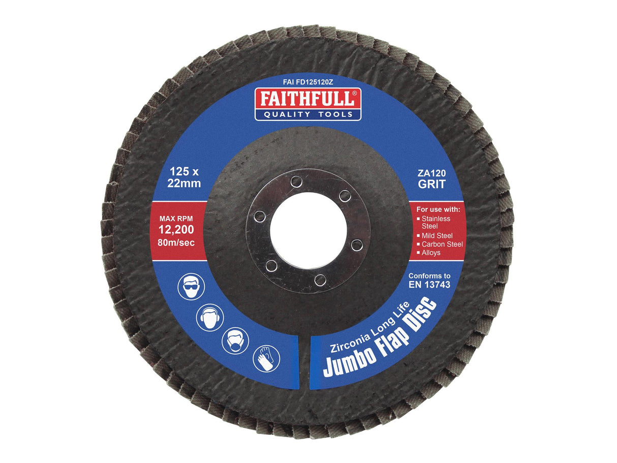 Faithfull Zirconia Abrasive Jumbo Flap Discs