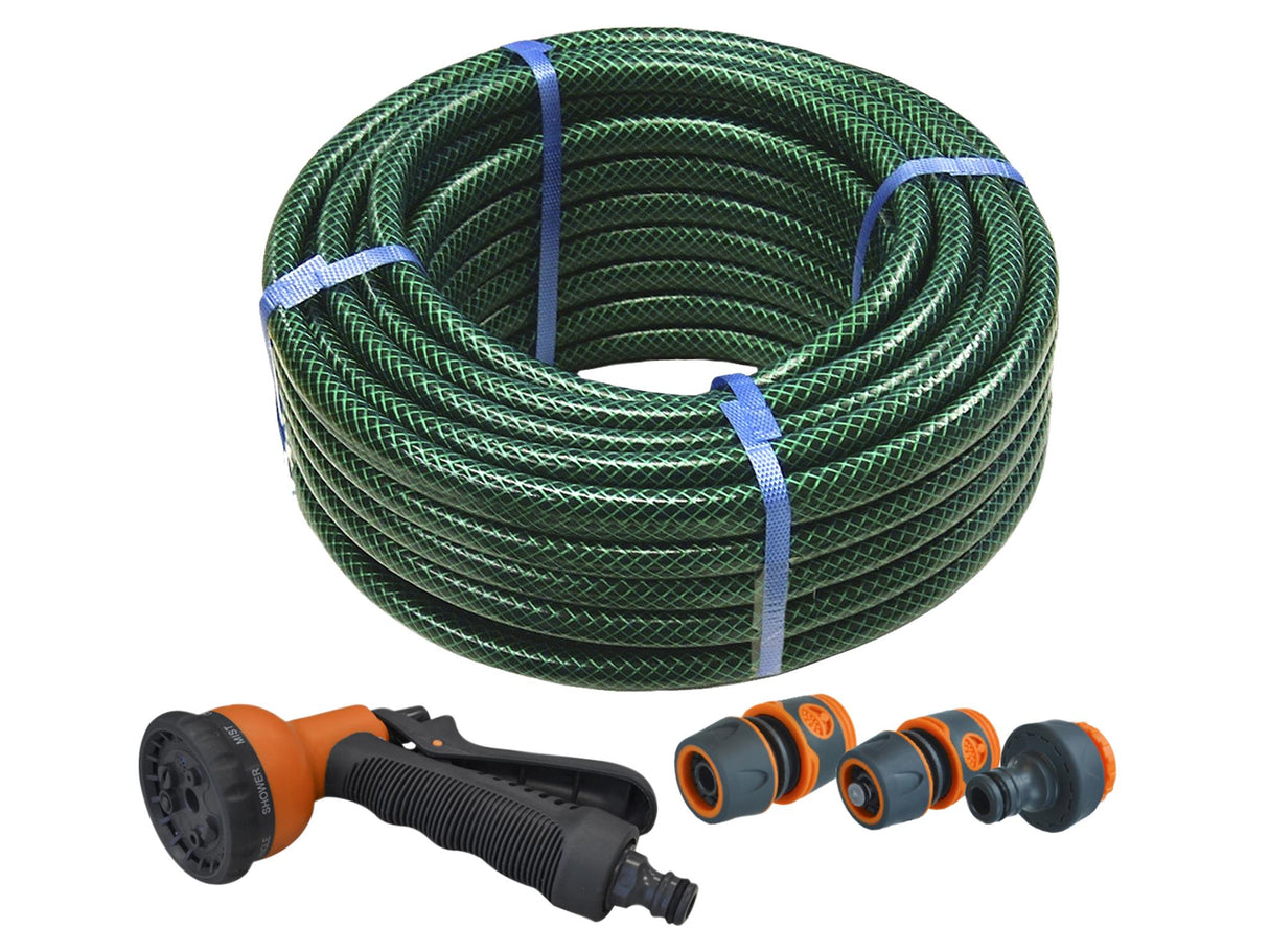 Faithfull PVC Garden Hose with Fittings & Spray Gun