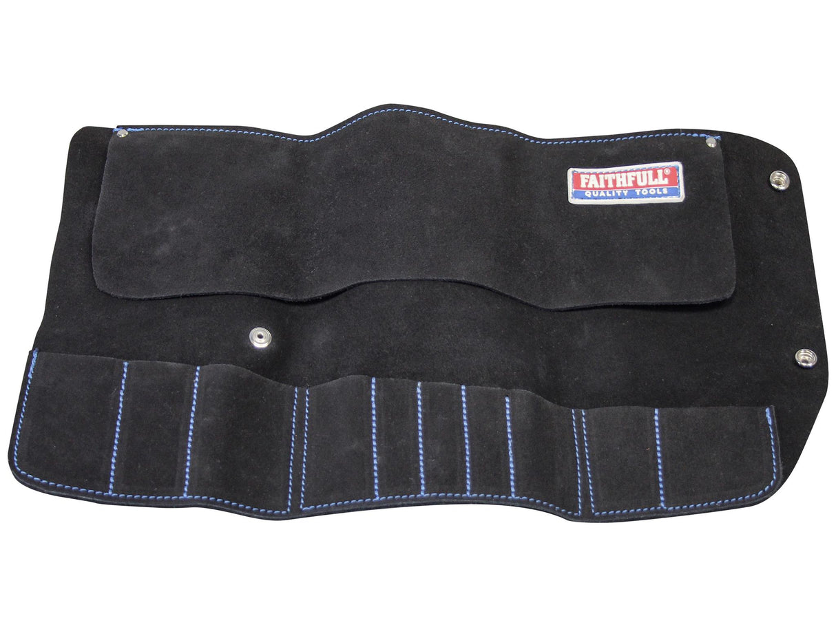 Faithfull 10 Pocket Leather Tool Roll