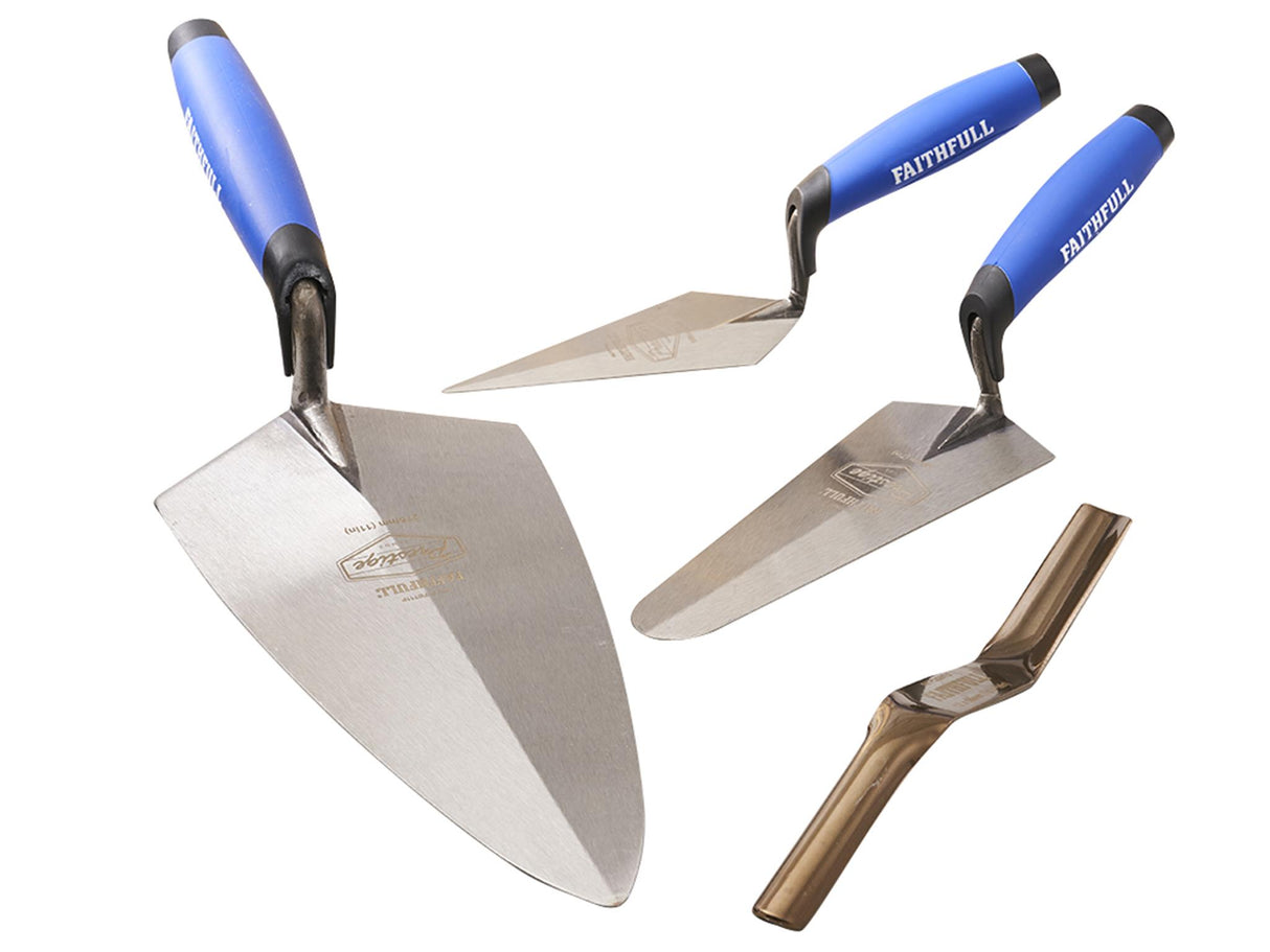 Faithfull Prestige Professional Brick Trowel Set, 4 Piece