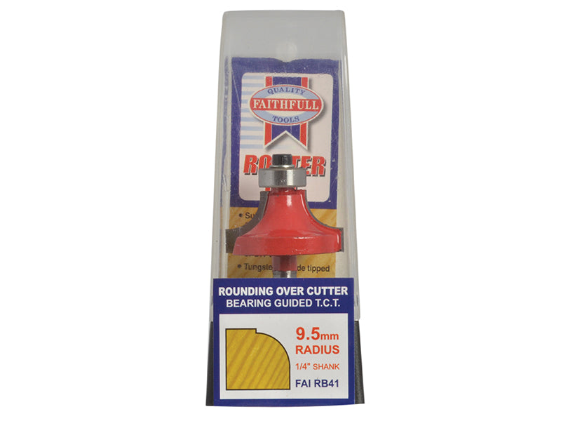 Faithfull Router Bit TCT Rounding Over 15.8mm x 9.5mm 1/4in Shank