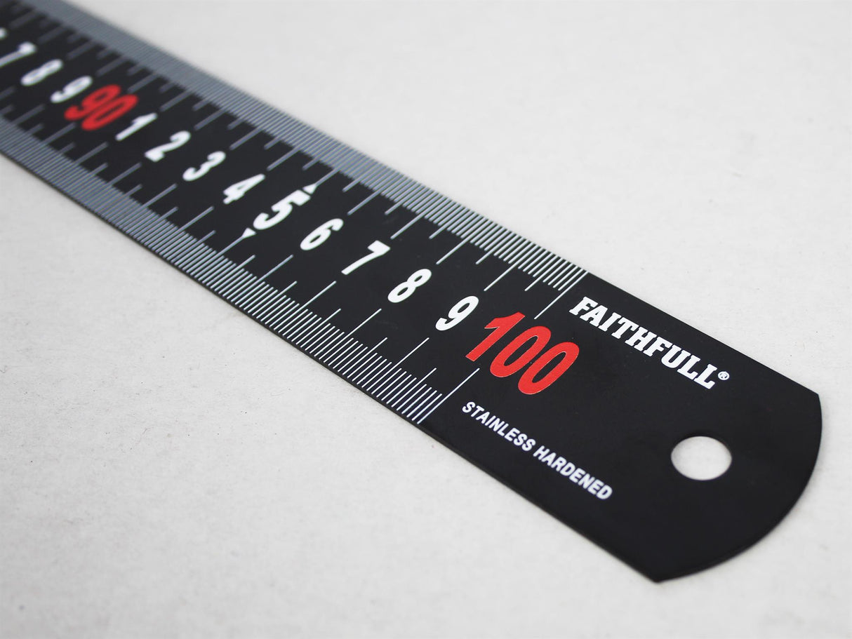 Faithfull Measuring Rules, Matt Black Stainless Steel