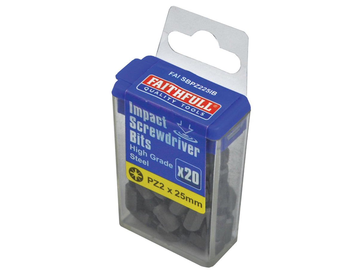 Faithfull Impact Screwdriver Bits, Pozidriv