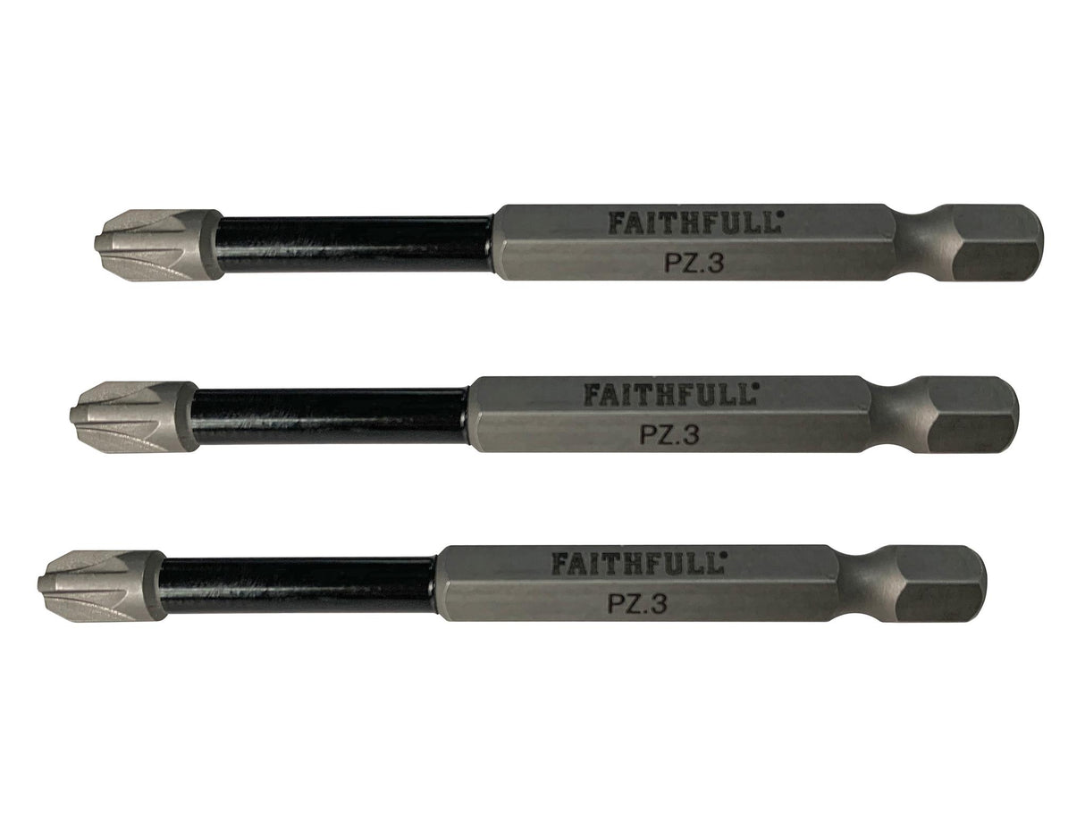 Faithfull Impact Screwdriver Bits, Pozidriv