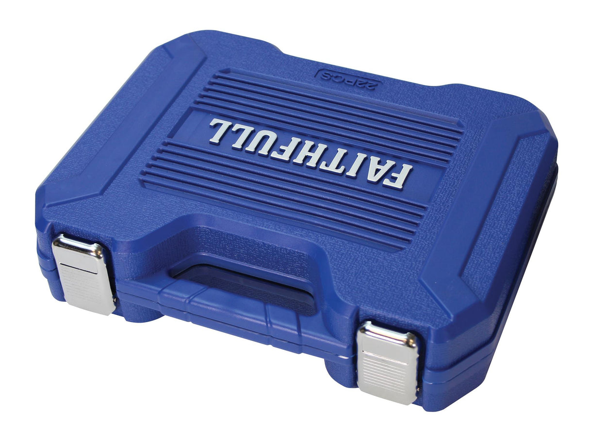 Faithfull 1/2in Drive Socket Set, 22 Piece