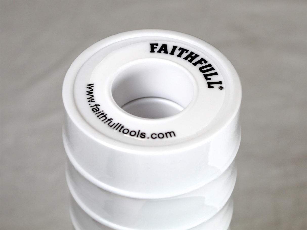 Faithfull P.T.F.E Tape 12mm x 12m White (Pack 10)
