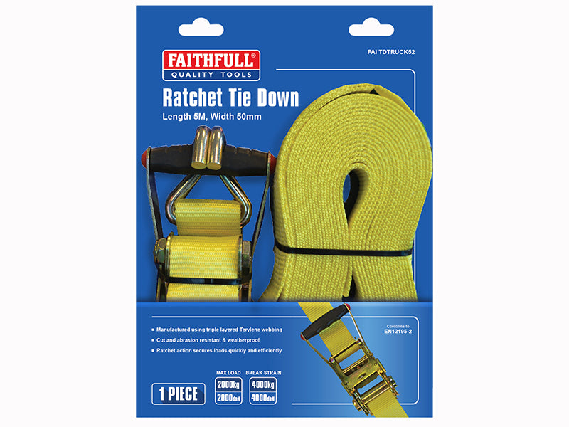 Faithfull Trucker Ratchet Tie-Down