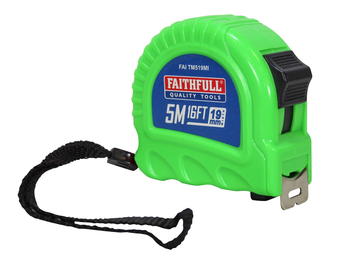 Faithfull Twin Lock Tape Measure 5m/16ft (Width 19mm)