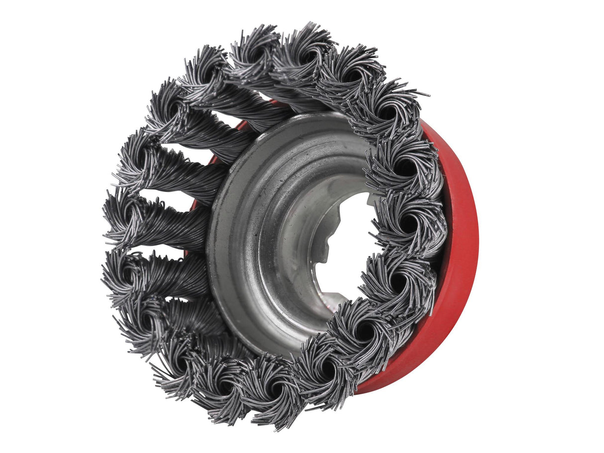 Faithfull X-LOCK Wire Cup Brush Twist Knot 75mm M14x2, 0.50mm Steel Wire