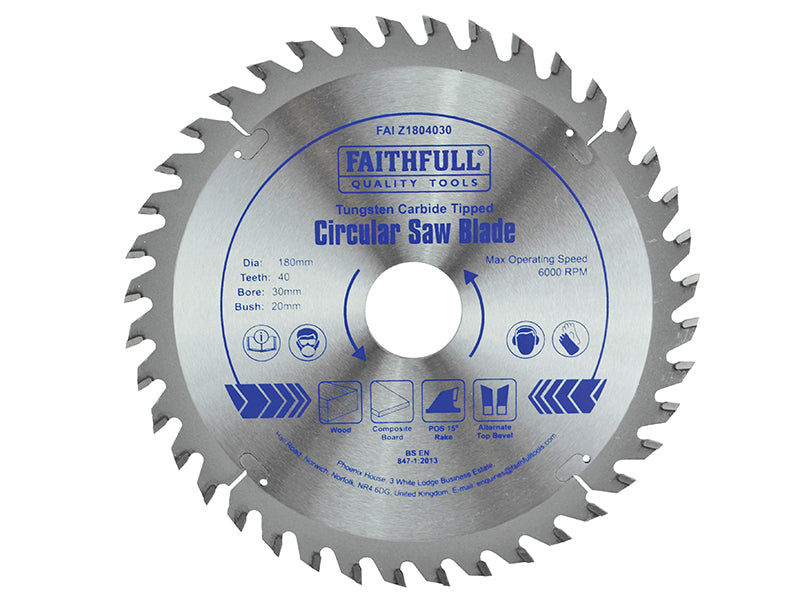 Faithfull Professional TCT Circular Saw Blade