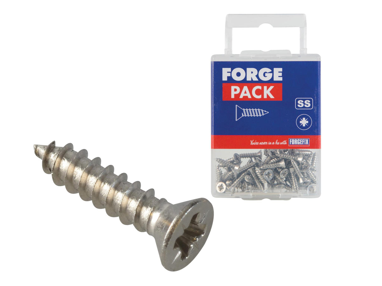 ForgeFix Self-Tapping Screws, Pozi, CSK, A2 Stainless Steel