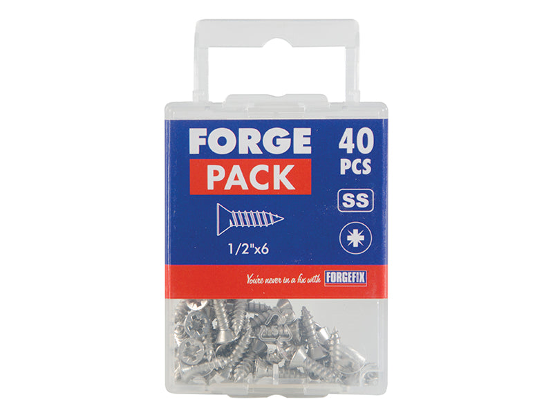 ForgeFix Self-Tapping Screws, Pozi, CSK, A2 Stainless Steel