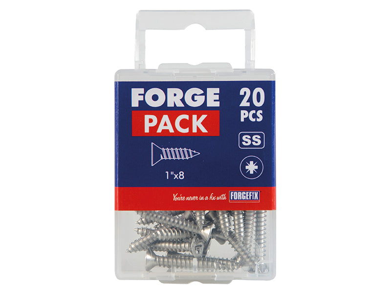 ForgeFix Self-Tapping Screws, Pozi, CSK, A2 Stainless Steel