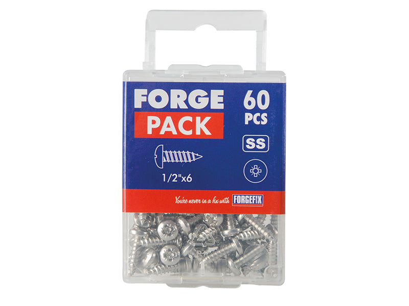 ForgeFix Self-Tapping Screws, Pozi, Pan Head, A2 Stainless Steel