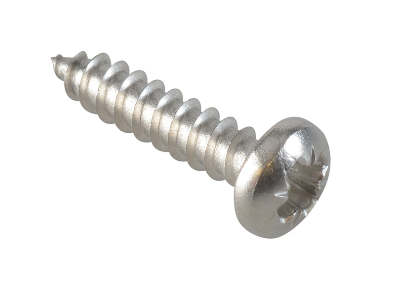 ForgeFix Self-Tapping Screws, Pozi, Pan Head, A2 Stainless Steel
