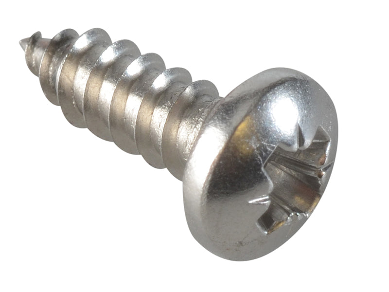 ForgeFix Self-Tapping Screws, Pozi, Pan Head, A2 Stainless Steel