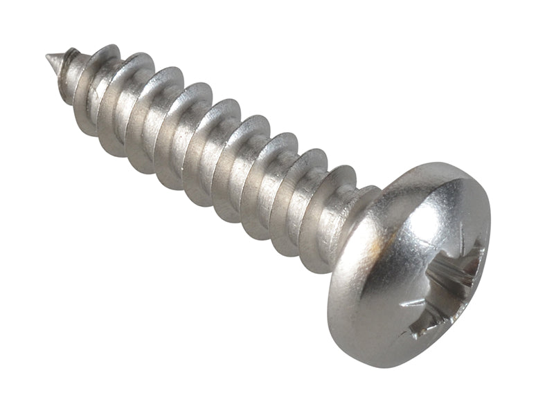 ForgeFix Self-Tapping Screws, Pozi, Pan Head, A2 Stainless Steel