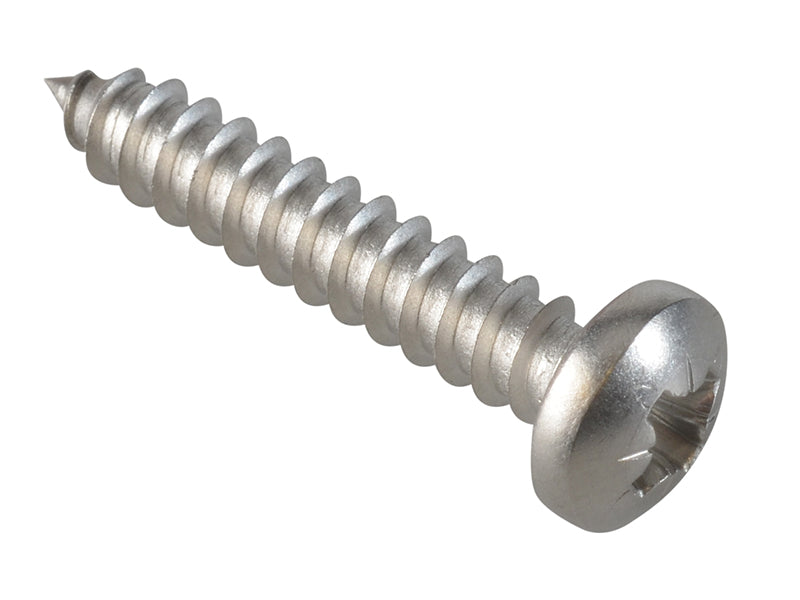 ForgeFix Self-Tapping Screws, Pozi, Pan Head, A2 Stainless Steel