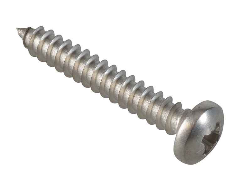 ForgeFix Self-Tapping Screws, Pozi, Pan Head, A2 Stainless Steel
