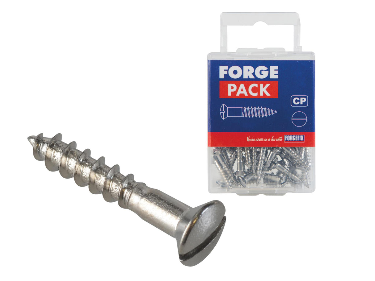 ForgeFix Multi-Purpose Screws,SL, Chrome Plated