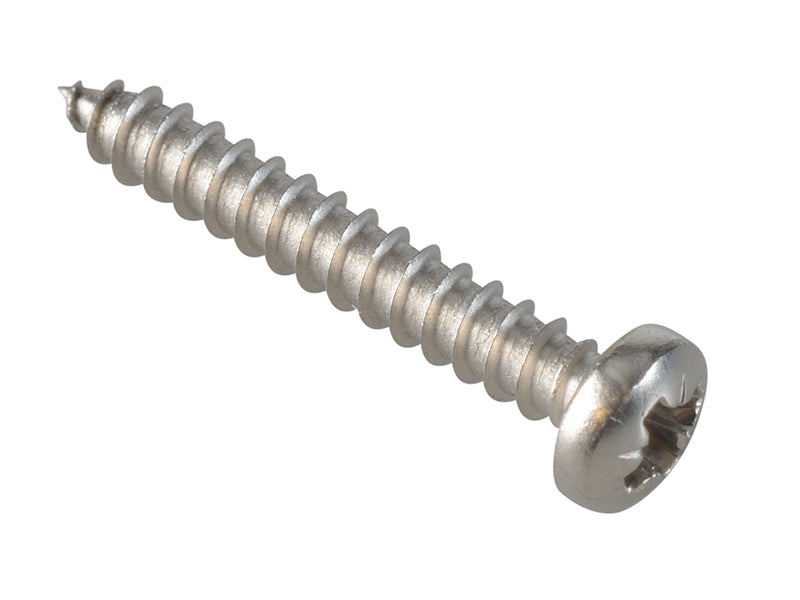 ForgeFix Self-Tapping Screws, Pozi, Pan Head, A2 Stainless Steel