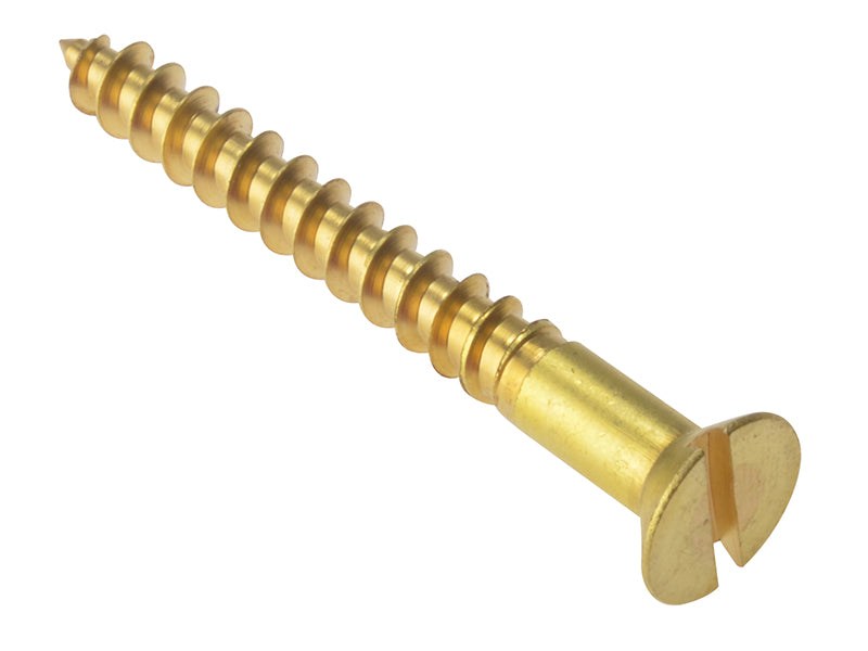 ForgeFix Wood Screws, Slotted, CSK, Brass