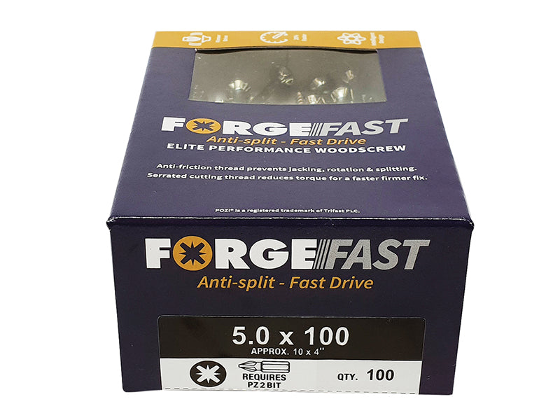 ForgeFix ForgeFast Pozi Compatible Wood Screws, Box