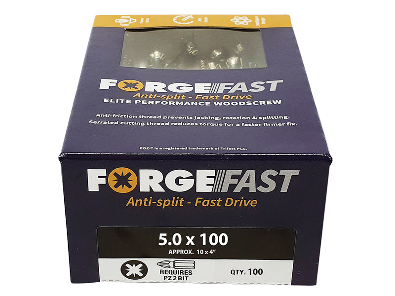 ForgeFix ForgeFast Pozi Compatible Wood Screws, Box