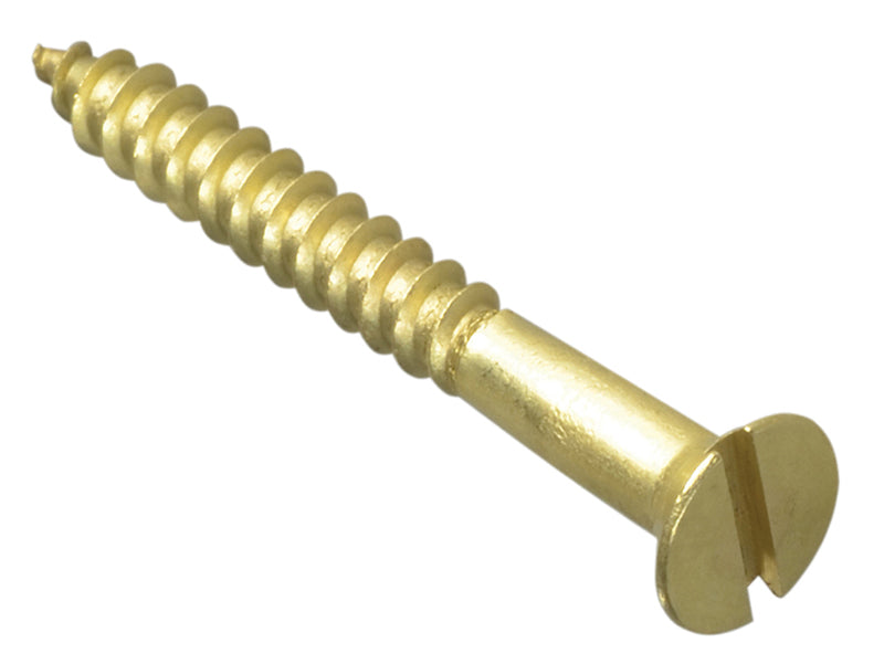 ForgeFix Wood Screws, Slotted, CSK, Brass