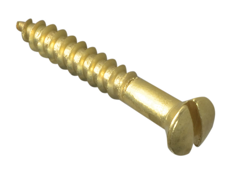ForgeFix Wood Screws, Slotted, RAH, Brass, ForgePack