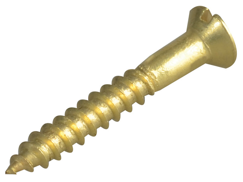 ForgeFix Wood Screws, Slotted, RAH, Brass, ForgePack