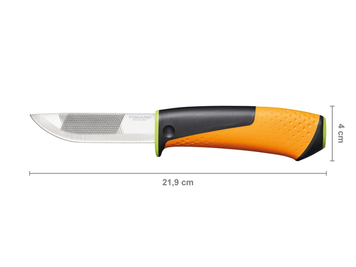Fiskars Heavy-Duty Knife with Sharpener