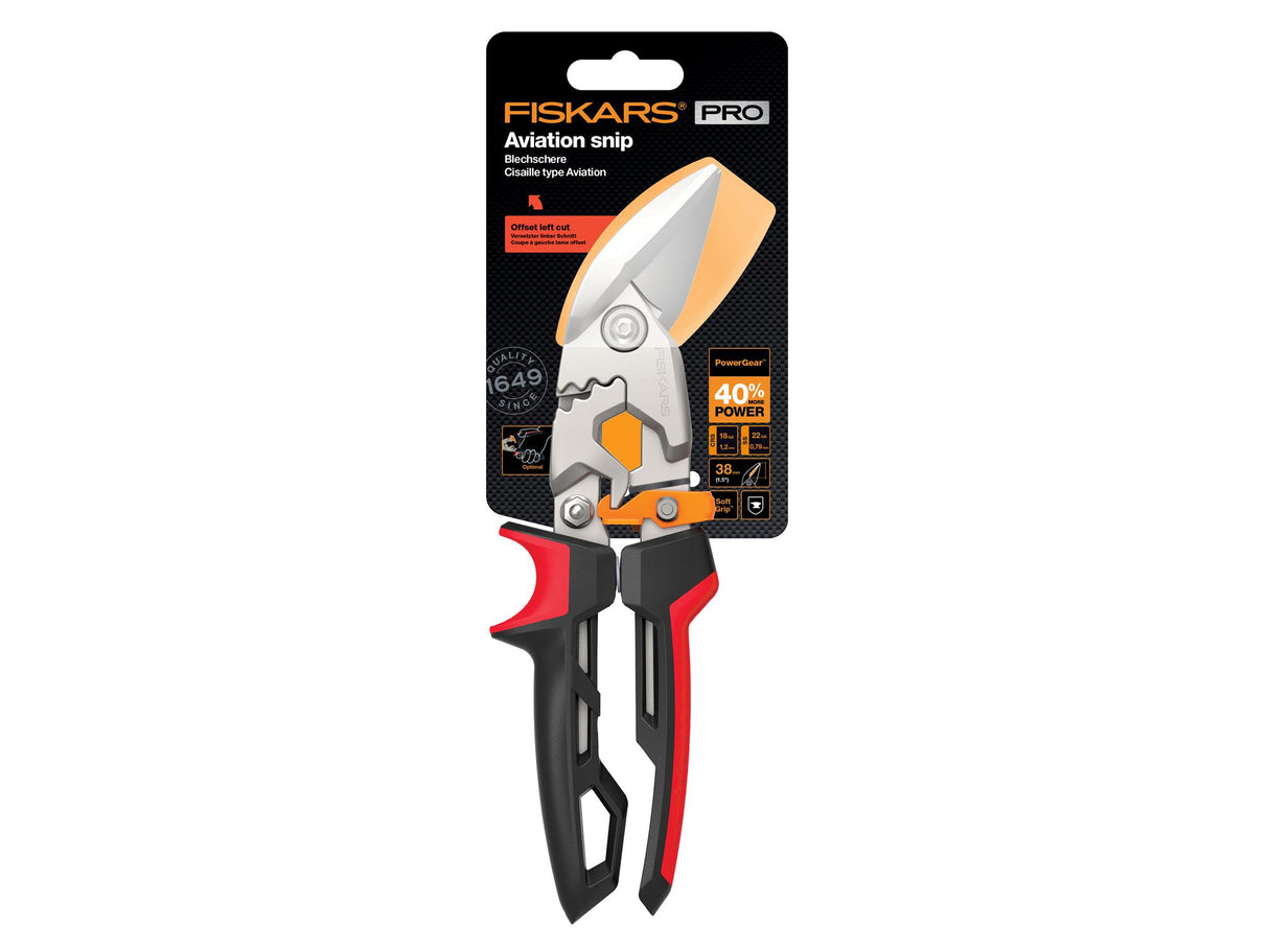 Fiskars PowerGear™ Aviation Snip, Offset