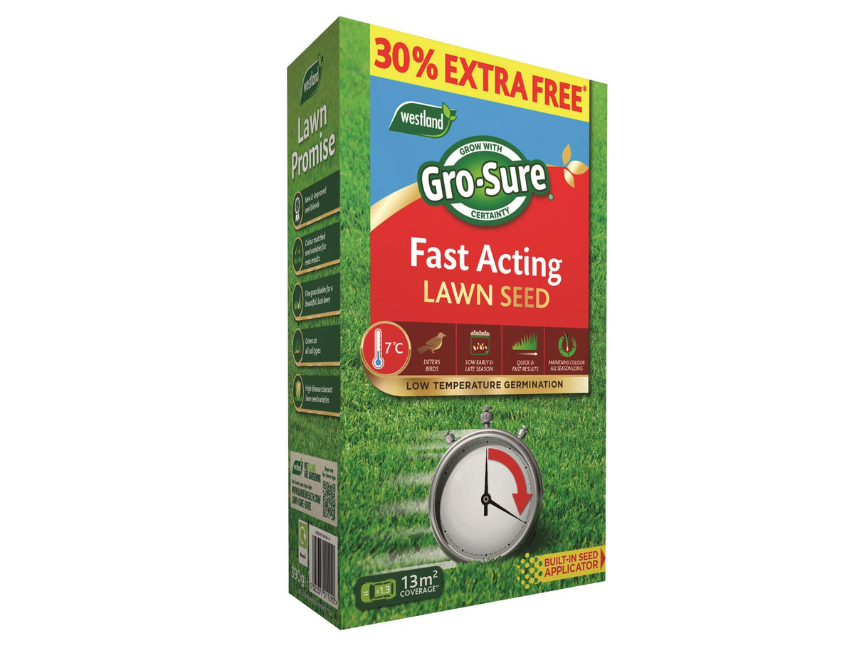 Gro-Sure Fast Acting Lawn Seed 10m² + 30% Free