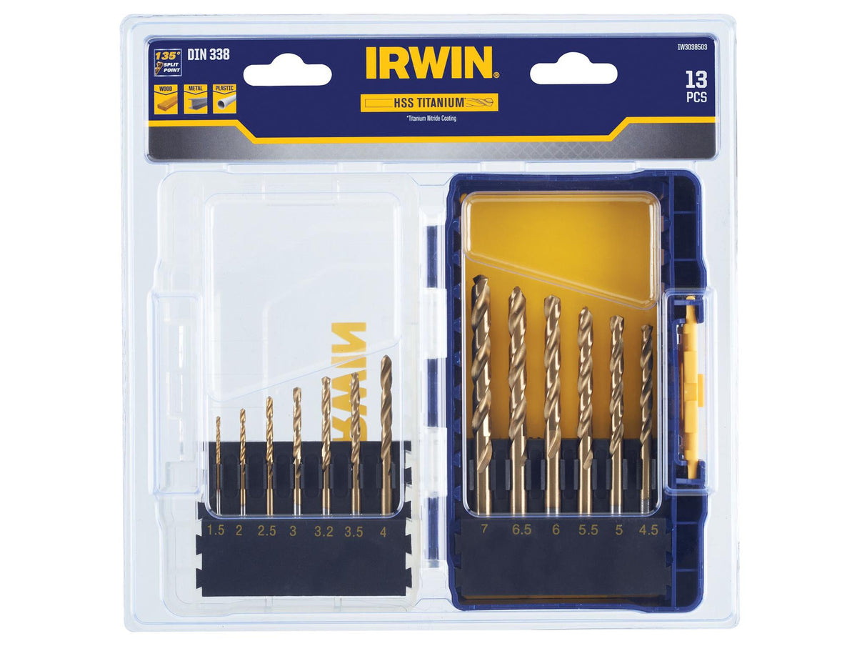 IRWIN® HSS Titanium Metal Drill Bit Set, 13 Piece